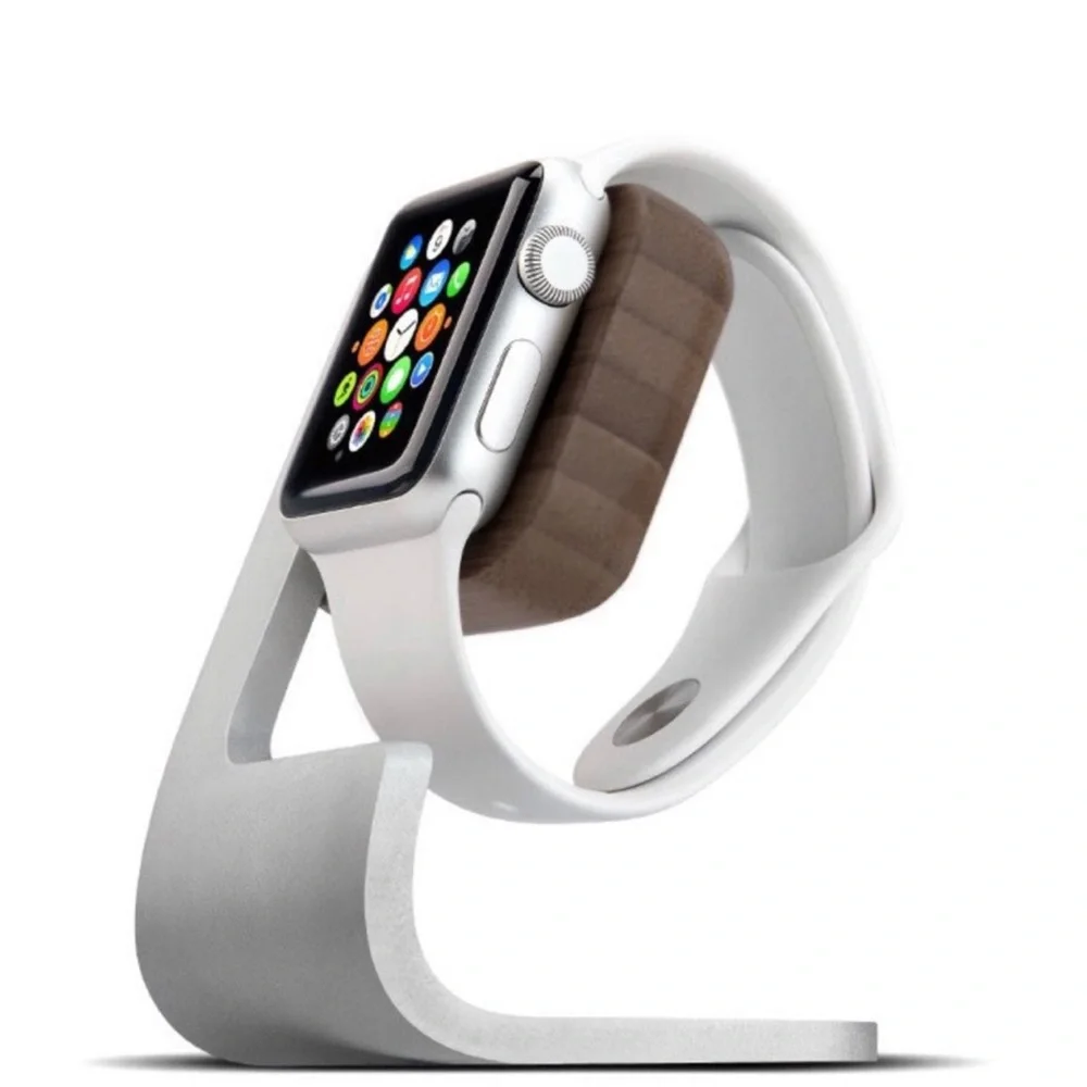 Aluminum & Wood Apple Watch Stand Cradle Charger Holder, Docking Station | Gift!